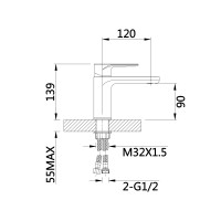 Змішувач для раковини низький Jay, Chrome/White (k35) QTJAY270CRW45551 Qtap QTAP фото 1