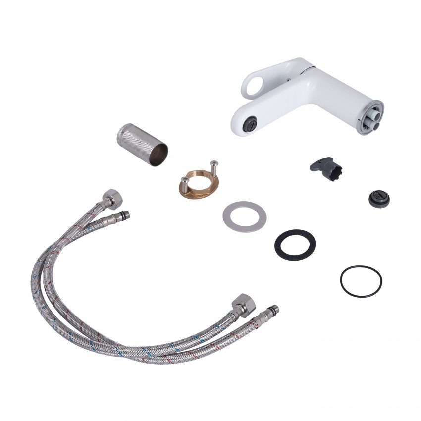 Змішувач для раковини низький Jay, Chrome/White (k35) QTJAY270CRW45551 Qtap QTAP фото 3