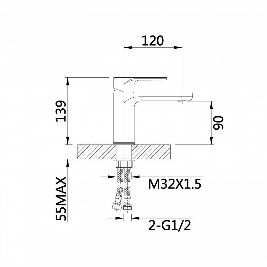 Змішувач для раковини низький Jay, Chrome/White (k35) QTJAY270CRW45551 Qtap QTAP фото 1