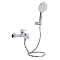 Змішувач для ванни Jay, Chrome/White (k35) з душовим гарнітуром QTJAY259CRW45553 Qtap