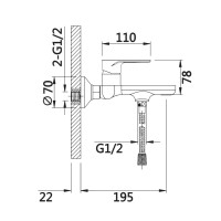 Змішувач для ванни Jay, Chrome/White (k35) з душовим гарнітуром QTJAY259CRW45553 Qtap QTAP фото 1
