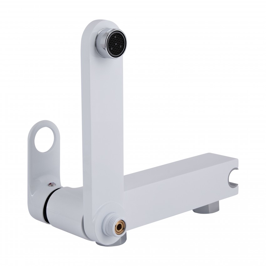 Змішувач для ванни Jay, Chrome/White (k35) з поворотним виливом та душовим гарнітуром QTJAY260CRW45554 Qtap QTAP фото 4