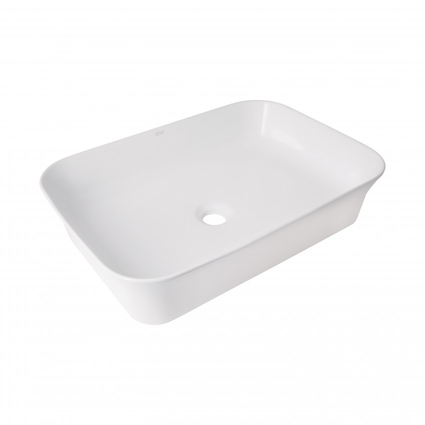 Раковина накладна Virgo N 560х380х130 мм, White, прямокутна, без донного клапана QT18116308W Qtap QTAP
