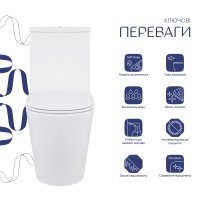 Унітаз підлоговий Swan Ultra Quiet 640x360x835 мм, White, з сидіннмя Slim Duroplast/ Soft-close/ Quick Release QT16222182TW Qtap QTAP фото 2