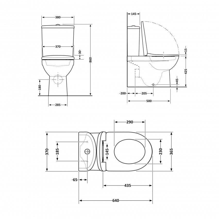 Унітаз підлоговий Swan Ultra Quiet 640x360x835 мм, White, з сидіннмя Slim Duroplast/ Soft-close/ Quick Release QT16222182TW Qtap QTAP фото 1