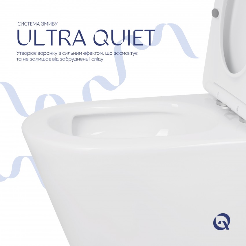 Унітаз підлоговий Swan Ultra Quiet 640x360x835 мм, White, з сидіннмя Slim Duroplast/ Soft-close/ Quick Release QT16222182TW Qtap QTAP фото 4