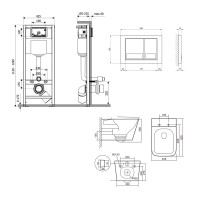Готове рішення Qtap для ванної кімнати: підвісний унітаз Tern 525x345x360 + комплект інсталяції Nest 4 в 1 (квадратна клавіша Satin) QTAP фото 1