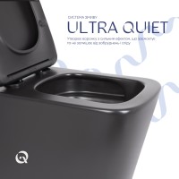 Унітаз підвісний Tern New Ultra Quiet 490x365x325 мм, Matt Black, з сидінням Slim Duroplast/ Soft-close/ Quick Release QT17332303ASMB Qtap QTAP фото 4