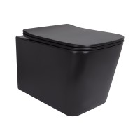 Унітаз підвісний Tern New Ultra Quiet 490x365x325 мм, Matt Black, з сидінням Slim Duroplast/ Soft-close/ Quick Release QT17332303ASMB Qtap