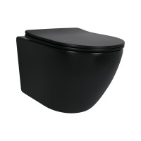 Унітаз підвісний Robin New Ultra Quiet 490x365x325 мм, Matt Black, з сидінням Slim Duroplast/ Soft-close/ Quick Release QT13332381АSMB Qtap