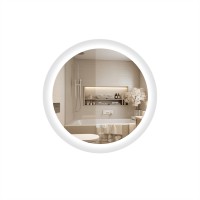 Дзеркало настінне Taurus (TA1) R600 мм, кругле, з LED-підсвіткою Touch, антизапотіванням, димером, рег. темп. кольору (3000-6500K) Qtap