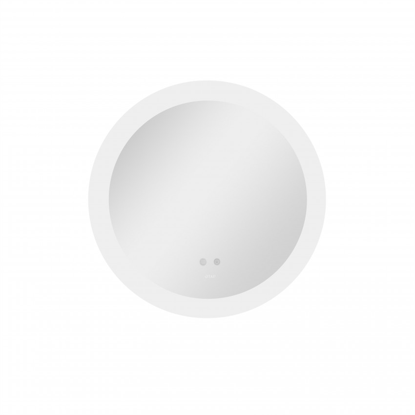 Дзеркало настінне Taurus (TA1) R600 мм, кругле, з LED-підсвіткою Touch, антизапотіванням, димером, рег. темп. кольору (3000-6500K) Qtap QTAP фото 2