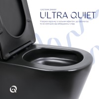 Унітаз підлоговий Scorpio Ultra Quiet 660x360x855 мм, Matt Black, з сидінням Slim Duroplast/ Soft-close/ Quick Release QT14226088AMB Qtap QTAP фото 4
