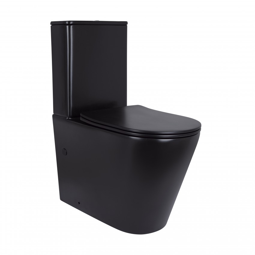 Унітаз підлоговий Scorpio Ultra Quiet 660x360x855 мм, Matt Black, з сидінням Slim Duroplast/ Soft-close/ Quick Release QT14226088AMB Qtap QTAP
