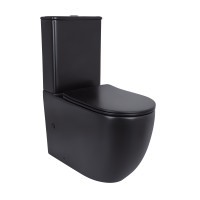 Унітаз підлоговий Robin Ultra Quiet 660x360x855 мм, Matt Black, з сидінням Slim Duroplast/ Soft-close/ Quick Release QT13226083AMB Qtap