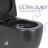 Унітаз підлоговий Robin Ultra Quiet 660x360x855 мм, Matt Black, з сидінням Slim Duroplast/ Soft-close/ Quick Release QT13226083AMB Qtap QTAP фото 4