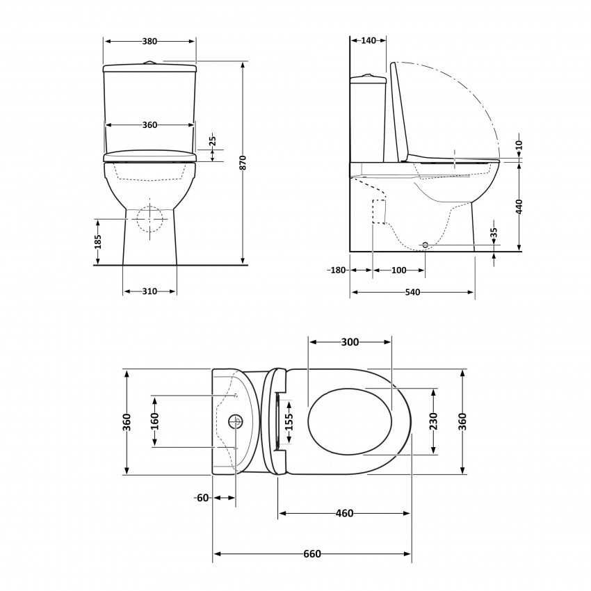 Унітаз підлоговий Robin Ultra Quiet 660x360x855 мм, Matt Black, з сидінням Slim Duroplast/ Soft-close/ Quick Release QT13226083AMB Qtap QTAP фото 1