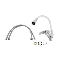 Змішувач для кухні Tani 008F3, Chrome/White (k40) з гнучким виливом LDTAN008F3WCR37037 Lidz LIDZ фото 4