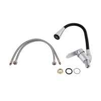 Змішувач для кухні Tani 008F3, Chrome/Black (k40) з гнучким виливом LDTAN008F3BCR39484 Lidz LIDZ фото 4