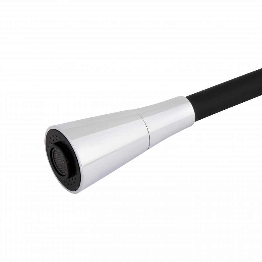 Змішувач для кухні Tani 008F3, Chrome/Black (k40) з гнучким виливом LDTAN008F3BCR39484 Lidz LIDZ фото 3