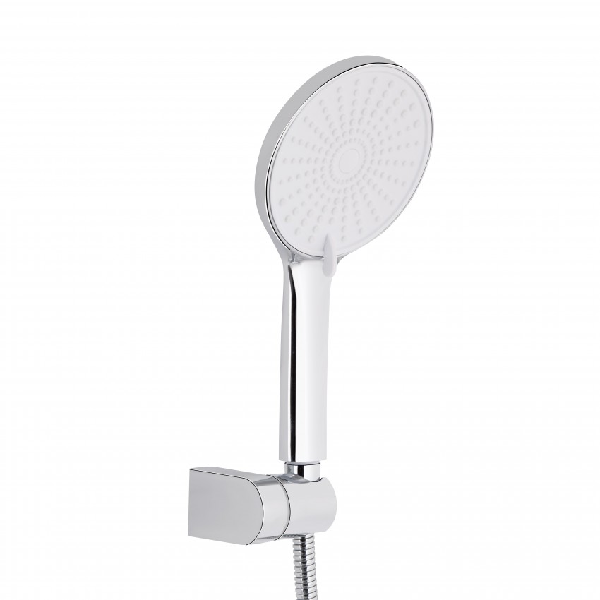 Змішувач для ванни Jay, Chrome/White (k35) з довгим поворотним виливом та душовим гарнітуром QTJAY2601CRW45552 Qtap QTAP фото 2