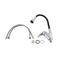 Змішувач для кухні Tani 007F3, Chrome/Black (k40) з гнучким виливом LDTAN007F3BCR37649 Lidz LIDZ фото 4