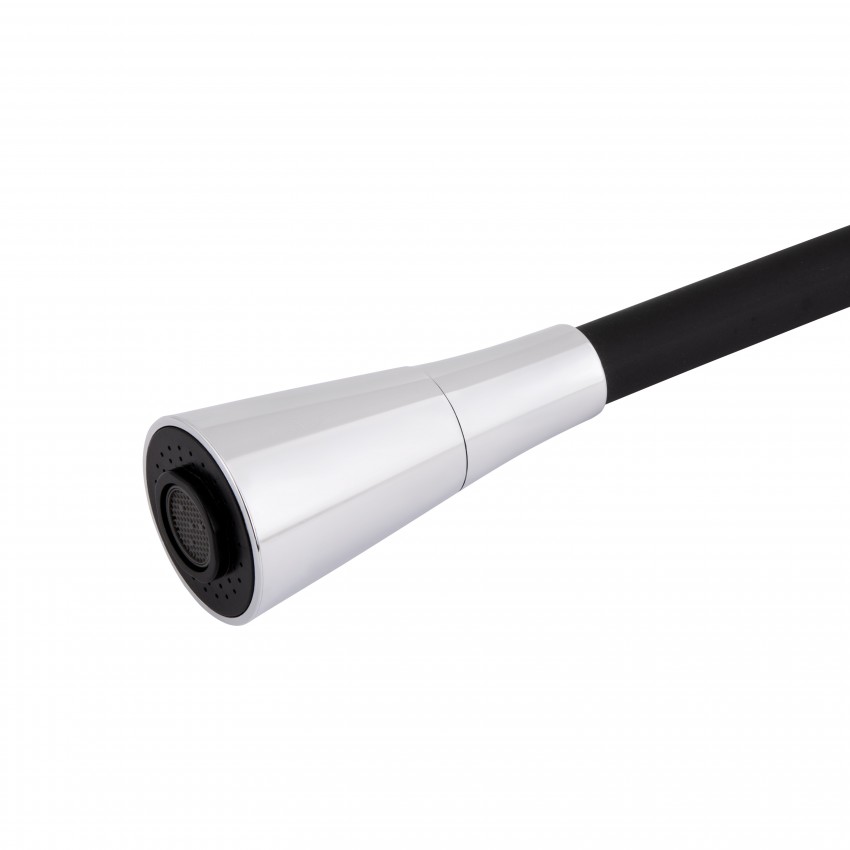 Змішувач для кухні Tani 007F3, Chrome/Black (k40) з гнучким виливом LDTAN007F3BCR37649 Lidz LIDZ фото 3