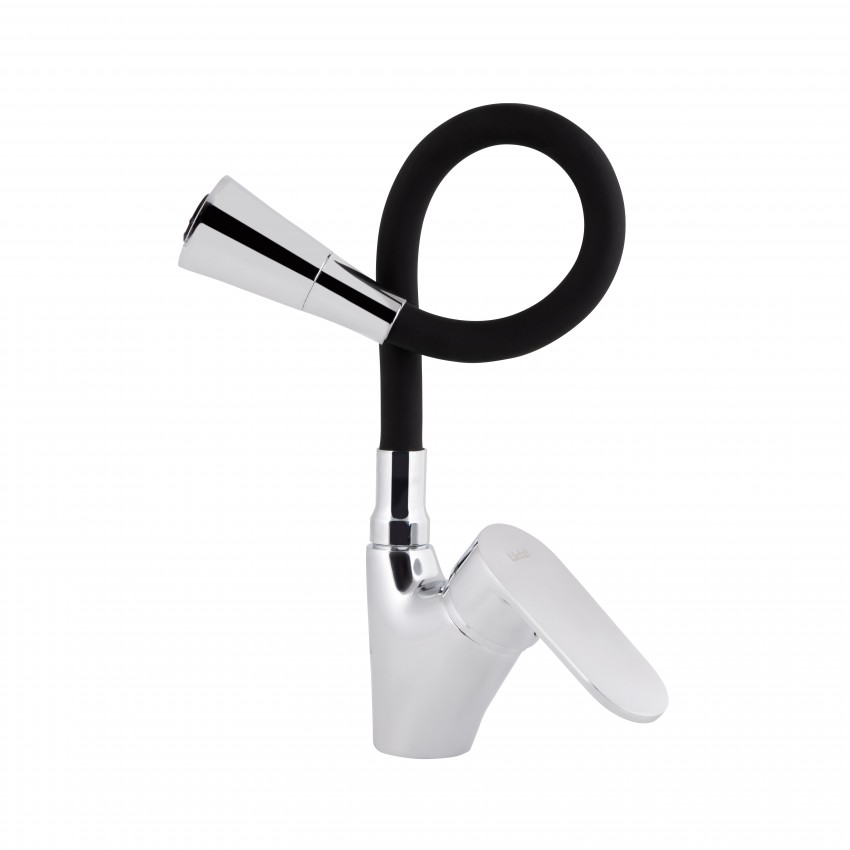 Змішувач для кухні Tani 007F3, Chrome/Black (k40) з гнучким виливом LDTAN007F3BCR37649 Lidz LIDZ фото 2
