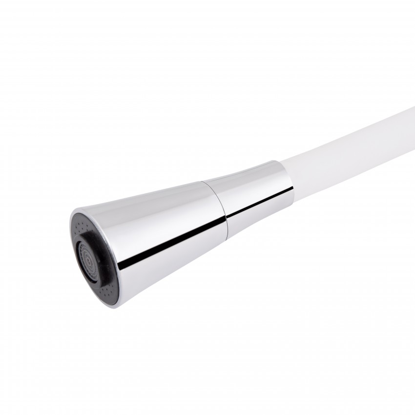 Змішувач для кухні Tani 007F3, Chrome/White (k40) з гнучким виливом LDTAN007F3WCR40423 Lidz LIDZ фото 3