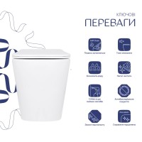 Готове рішення Qtap для ванної кімнати: Унітаз напольний Tern Ultra Quiet QT17223303AW + інсталяція QT0122490S+ клавіша QT0111M08V1384W QTAP фото 2