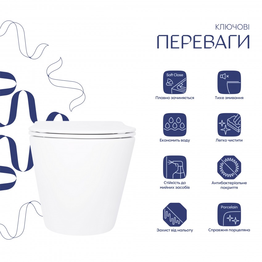 Готове рішення Qtap для ванної кімнати: Унітаз напольний Robin Ultra Quiet QT13223381AW + інсталяція QT0122490S+ клавіша QT0111M08V1384W QTAP фото 2