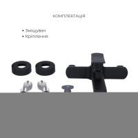 Комплект Qtap Slavonice Black Matt: Змішувач  QTSLA259BLM45918 + Тримач QT829910842854OB + Шланг QTHADPVCSQ160B + Лійка QTRUC125BLM45951 QTAP фото 3
