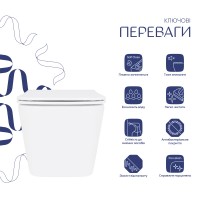 Унітаз підвісний Crow Ultra Quiet 520х360х290 мм, White, з сидінням Slim Duroplast/ Soft-close/ Quick Release QT05335172W Qtap QTAP фото 2