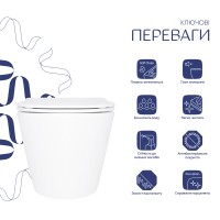 Унітаз підвісний Swan Ultra Quiet 520х360х320 мм, White, з сидінням Slim Duroplast/ Soft-close/ Quick Release QT16335180W Qtap QTAP фото 2