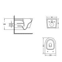 Унітаз підвісний Swan Ultra Quiet 520х360х320 мм, White, з сидінням Slim Duroplast/ Soft-close/ Quick Release QT16335180W Qtap QTAP фото 1