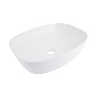 Раковина накладна Cardinal 600х380х140 мм, White, овальна, без донного клапана QT04116257W Qtap