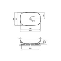 Раковина накладна Cardinal 600х380х140 мм, White, овальна, без донного клапана QT04116257W Qtap QTAP фото 1