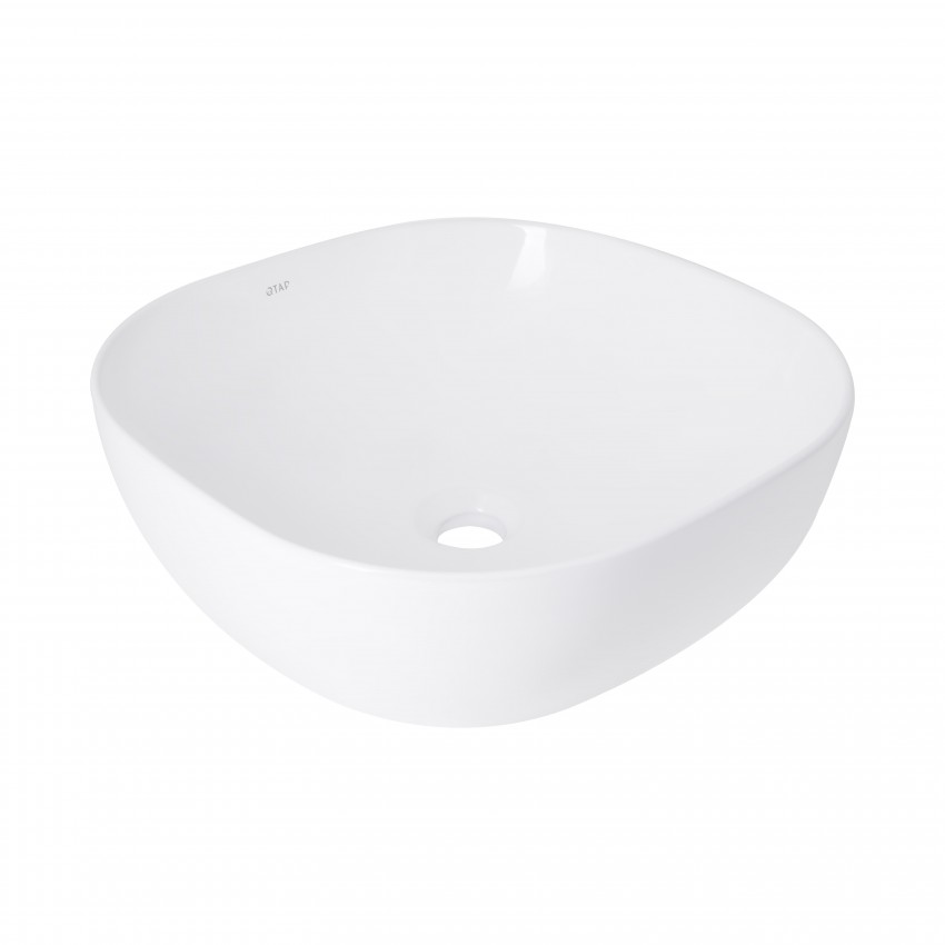 Раковина накладна Kolibri 400х400х140 мм, White, квадратна, без донного клапана QT10116303W Qtap QTAP