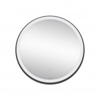 Дзеркало Robin настінне кругле з LED-підсвічуванням Touch, з антизапотіванням, з димером, рег. темп. кольору (3000-6500K) R600 мм Black Qtap QTAP фото 2