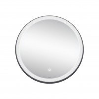 Дзеркало Robin настінне кругле з LED-підсвічуванням Touch, з антизапотіванням, з димером, рег. темп. кольору (3000-6500K) R600 мм Black Qtap QTAP фото 3