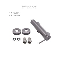 Комплект для душа Qtap Robin Black Chrome: Змішувачі QTROB4060102K+QTROB1060M102K+Тримач QT829910842854GRP+Шланг QTHADPVC160G+Лійка QTRUCA120R3GRP QTAP фото 3