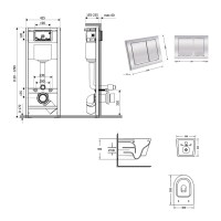 Готове рішення Qtap для ванної кімнати: підвісний унітаз Jay Ultra Quiet 520x360x320 + комплект інсталяції Nest 4 в 1 (квадратна клавіша Chrome) QTAP фото 1