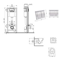Готове рішення Qtap для ванної кімнати: підвісний унітаз Swan Ultra Quiet 520x360x320 + комплект інсталяції Nest 4 в 1 (кругла клавіша Satin) QTAP фото 1