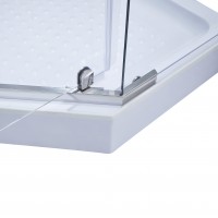 Душова кабіна Dozorca SC90x90.CRM.LOW.TR, п'ятикутна, низький пріддон, скло прозоре 6 мм, на завісах Lidz LIDZ фото 4