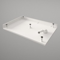 KDPART80X120/00 ART Піддон душовий прямокутний 80х120 з литого (штучного) каменю з ніжками та панелью, антиковзка поверхня, білий глянець (1 сорт) PAA фото 2