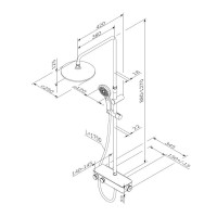 F0750A400 Inspire V2.0, душ. система, набор: зм-ч д/душа термостат, верхній душ d 250 мм, ручн (1 сорт) AM.PM фото 1