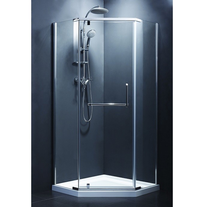 FEN0223 COMFORT Кабіна душова, п'ятикут. 100х100, без піддона, скло прозоре (1 сорт) DEVIT