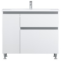 M85-FSL10026-WC10026WG38 X-Joy, База з раковиною M85AWCC1002WG, на підлогу, 100 см, ліва, 2 ящика,  корзина, білий (1 сорт)