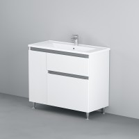 M85-FSL10026-WC10026WG38 X-Joy, База з раковиною M85AWCC1002WG, на підлогу, 100 см, ліва, 2 ящика,  корзина, білий (1 сорт) AM.PM фото 1