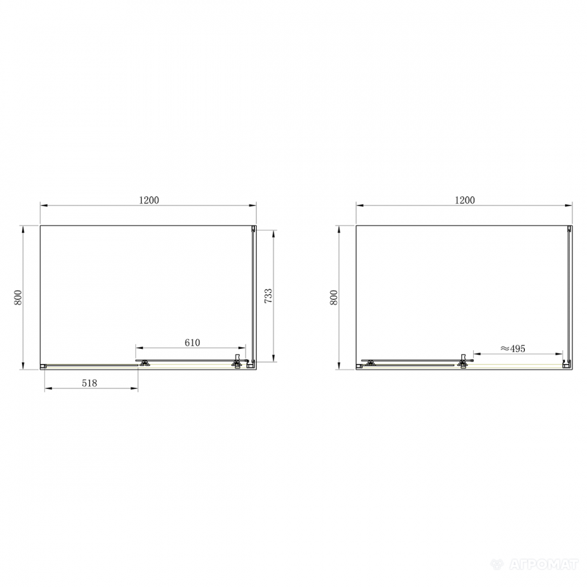 SHRC55126 FRAME Душова кабіна, розсувна - 120*80 реверсивна- хром/прозоре скло (1 сорт) PRIMERA фото 1